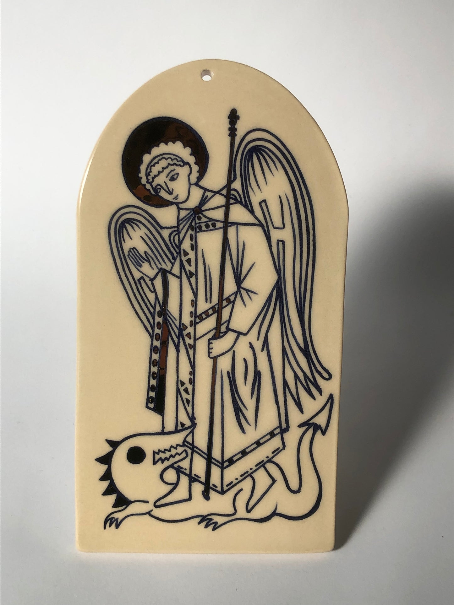 saint Michael ceramic charm