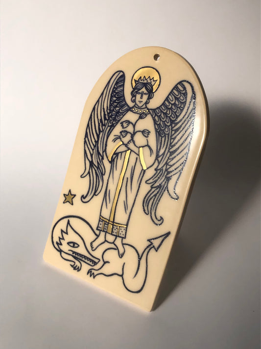 Saint gabriel ceramic charm