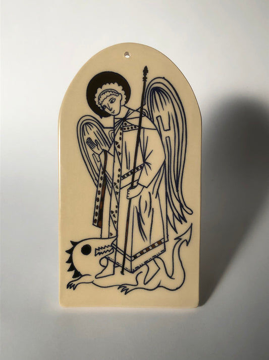 saint Michael ceramic charm
