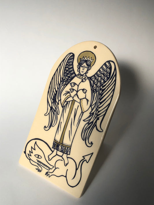 saint gabriel ceramic charm