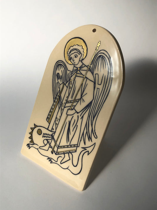 saint Michael ceramic charm