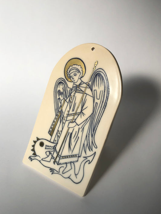 saint Michael ceramic charm
