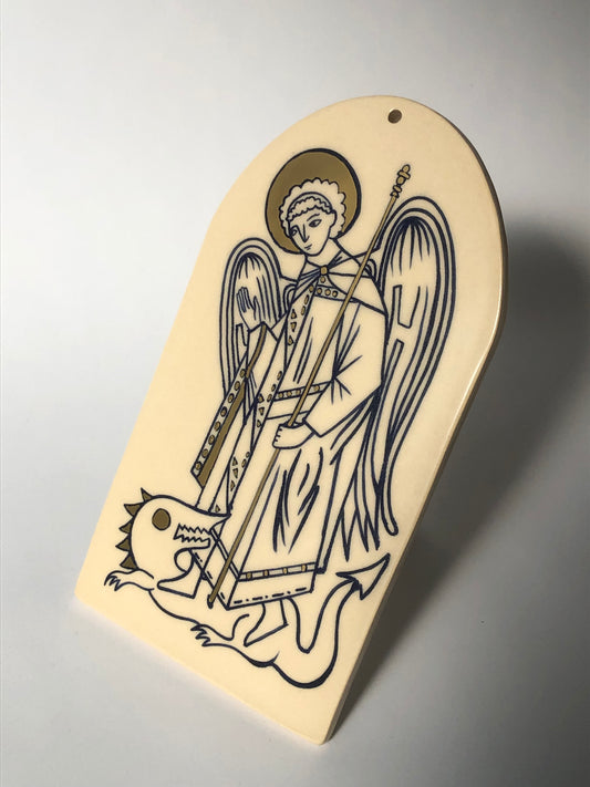 saint Michael ceramic charm