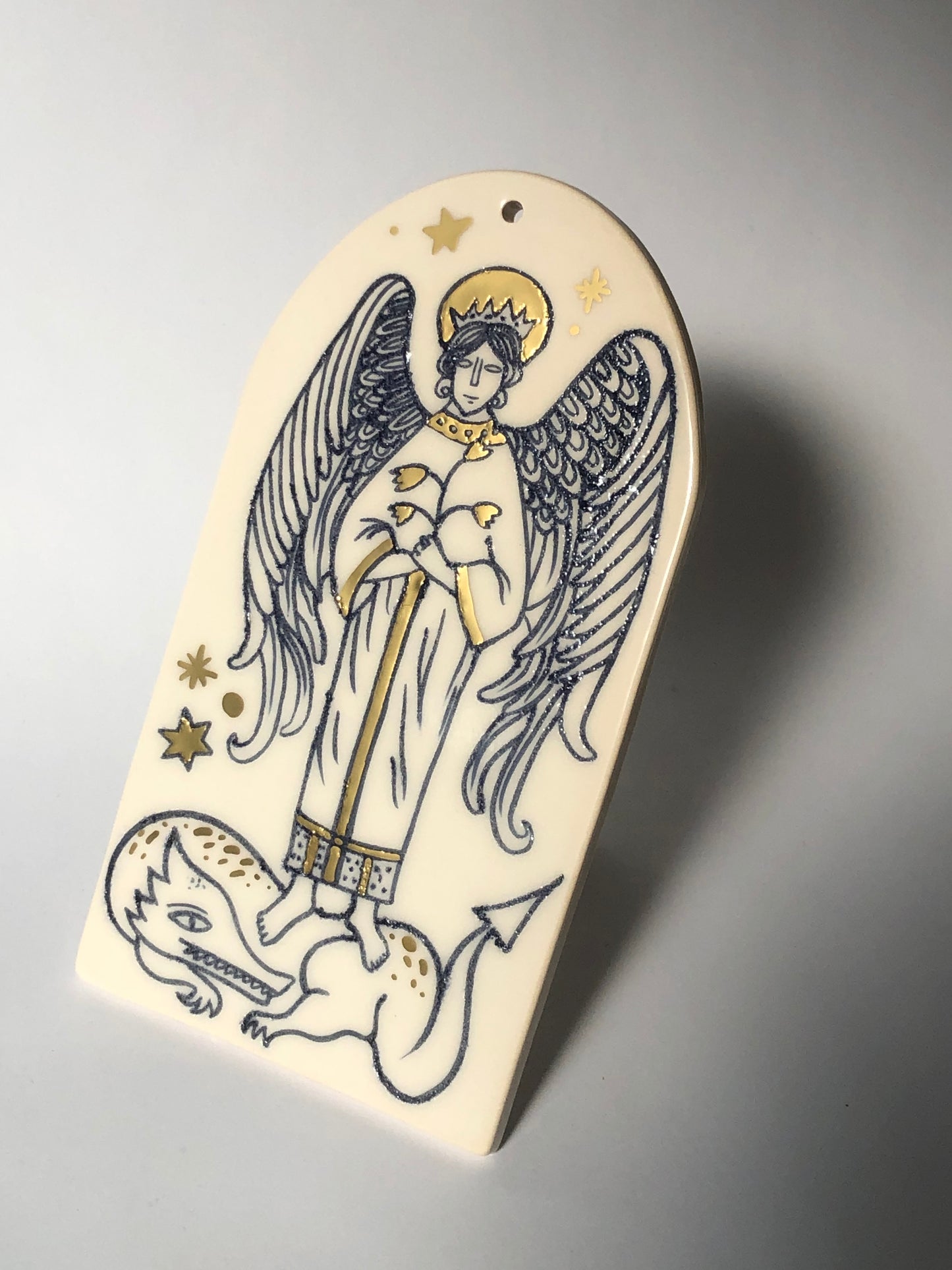 Saint Gabriel ceramic charm