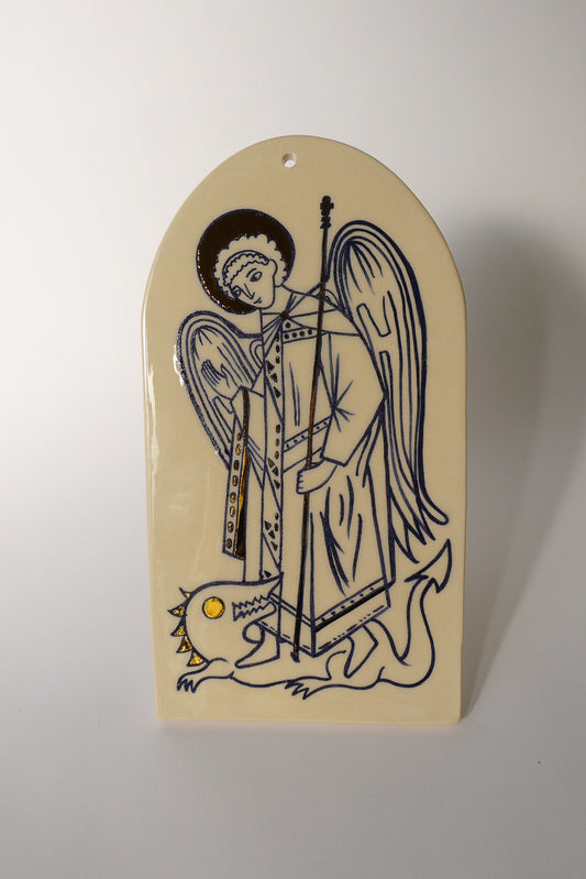 saint Michael ceramic charm