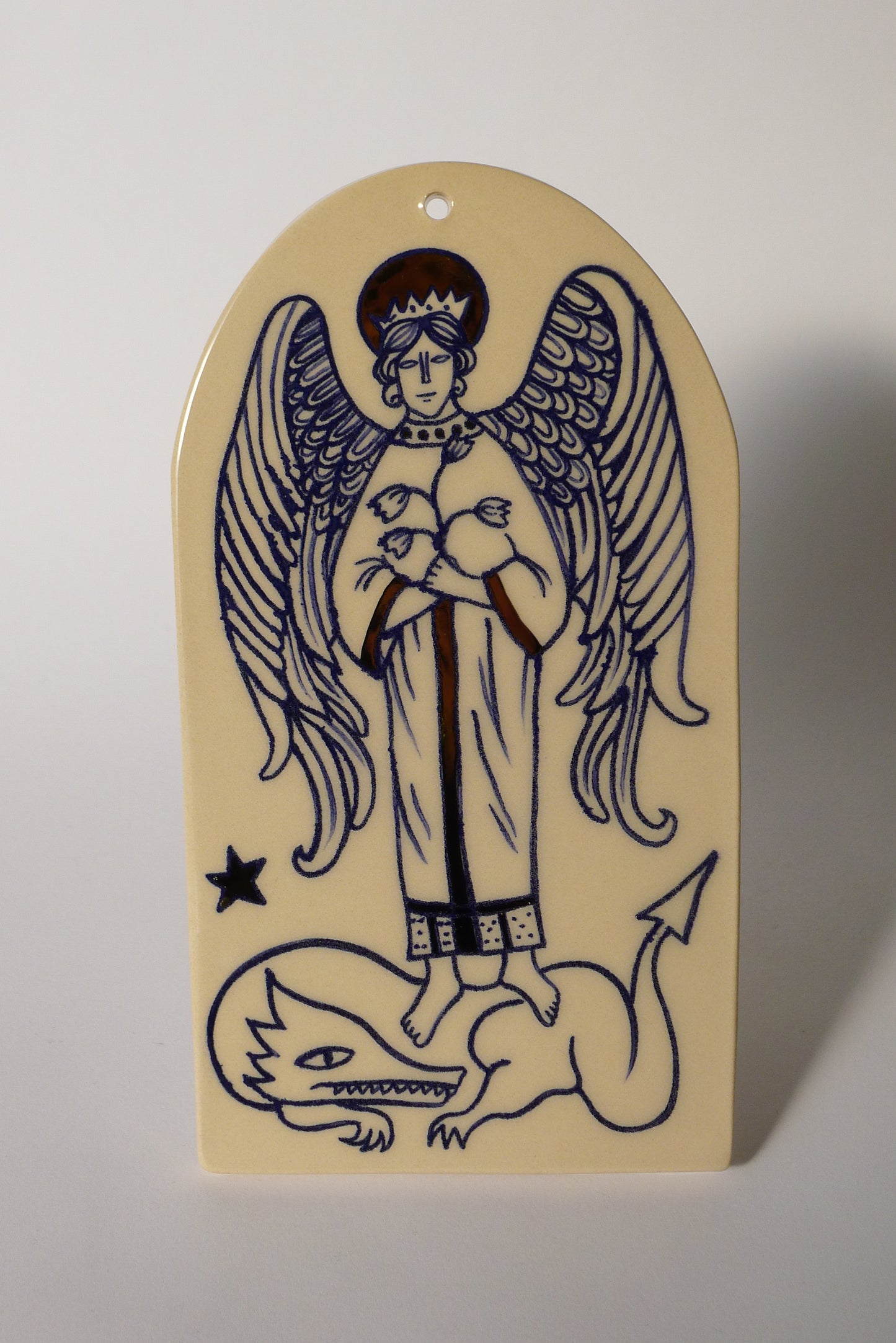 Saint gabriel ceramic charm