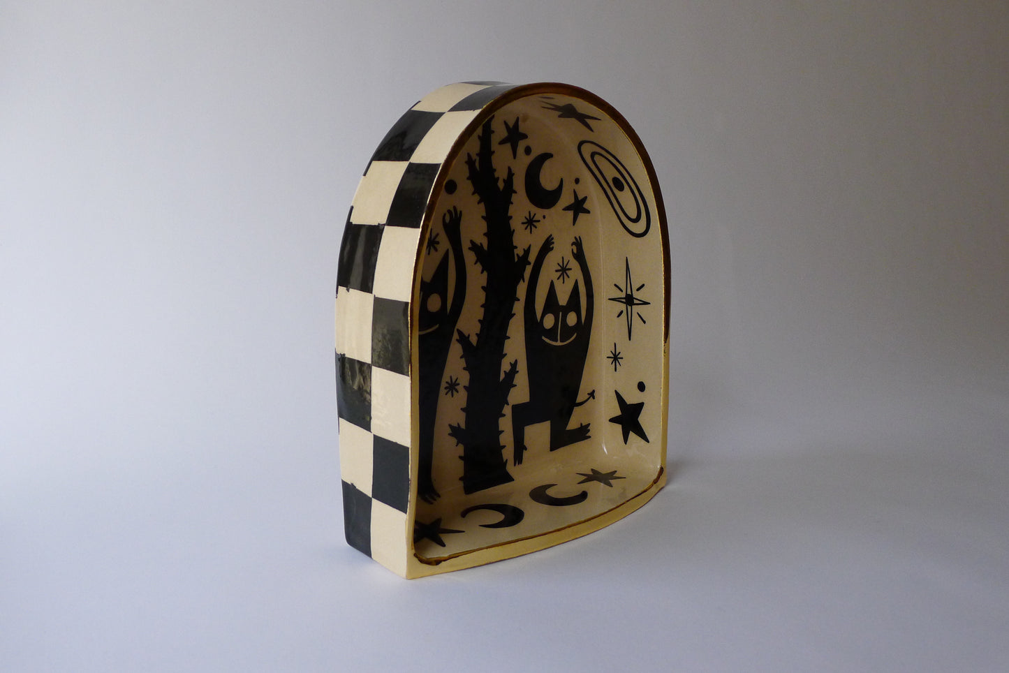 Magic dance happy daemons ceramic shrine