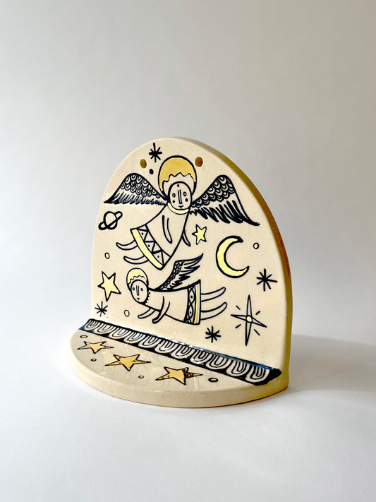 Guardian angel ceramic shrine