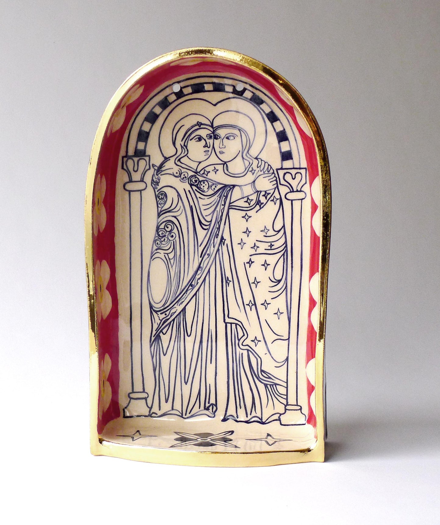 altar de cerámica Isabel y María