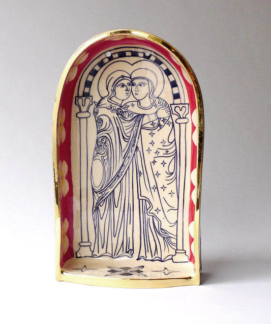 altar de cerámica Isabel y María