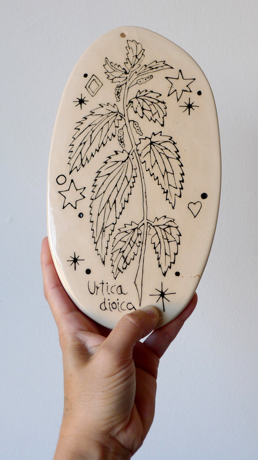 Nettle ceramic charm